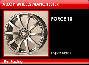 Kei Racing Alloy Wheels Force 10 Hyper Black